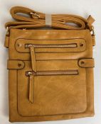 4 x Yellow coloured Long & Son London multi pocket cross body bags (RRP - £45 each) (CWH Ref: K13)
