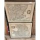 Two framed coloured maps in the antique style of 'The South Eastern Coast of England' and 'The - Image 1 of 5