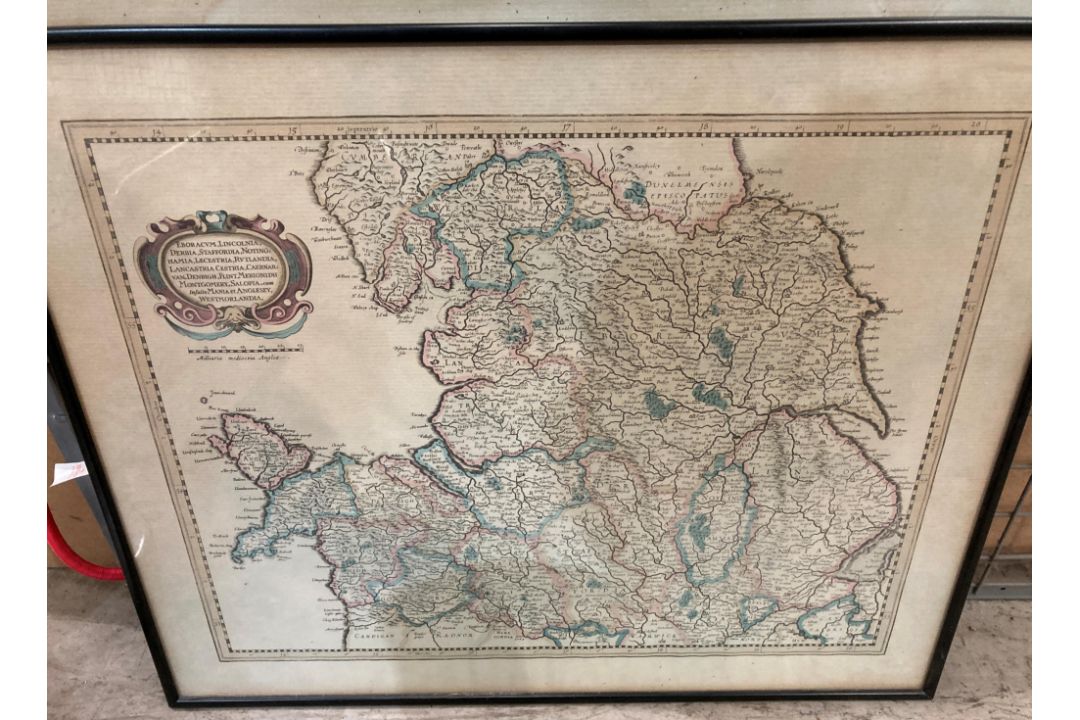 Two framed coloured maps in the antique style of 'The South Eastern Coast of England' and 'The - Image 4 of 5