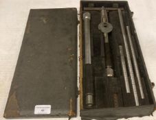 Moore & Wright depth gauge micrometer complete with interchangable measuring rods (incomplete box
