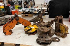 6 x assorted plate and steel beam lifting clamps (CWH Ref: L02)