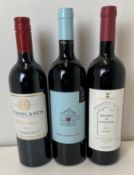 A mixed lot of 3 bottles, comprising one bottle of Woodlands Clementine Cabernet blend 2018,