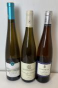 A mixed lot of 3 bottles, comprising one bottle of Casa Silva Lago Ranco Riesling 2020, Futrono,