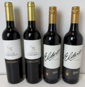 A mixed lot of 4 bottles, comprising 2 bottles of Casal da Coelheira Tinto 2021, Tejo, Portugal,