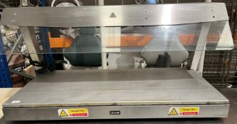 Lincat stainless steel commercial tabletop food warmer/hotplate with an overhead gantry and sneeze