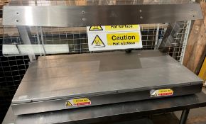 Lincat stainless steel commercial tabletop food warmer/hotplate with an overhead gantry and sneeze