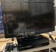 2 items - a Panasonic 32" LCD TV model TX-L32S20B and a Toshiba HDD & DVD/video cassette recorder