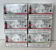 30 x items - Six cartons of Crystal Pro 15K 2-in-1 rechargeable vaping products,