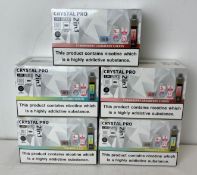 25 x items - Five cartons of Crystal Pro 15K 2-in-1 rechargeable vaping products,