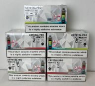 25 x items - Five cartons of Crystal Pro 15K 2-in-1 rechargeable vaping products,