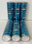 Approximately 60 tubs of NOIS Extreme slim nicotine pouches in black and blue packaging.