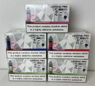 25 x items - Five cartons of Crystal Pro 15K 2-in-1 rechargeable vaping products,