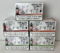 25 x items - Five cartons of Crystal Pro 15K 2-in-1 rechargeable vaping products,