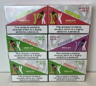 30 x items - Six boxes of VAPLAY VP10000 10K vaping devices, 20mg/ml, each box containing 5 units,