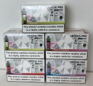 25 x items - Five cartons of Crystal Pro 15K 2-in-1 rechargeable vaping products,
