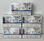 25 x items - Five cartons of Crystal Pro 15K 2-in-1 rechargeable vaping products,