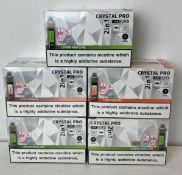25 x items - Five cartons of Crystal Pro 15K 2-in-1 rechargeable vaping products,