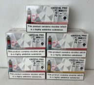 25 x items - Five cartons of Crystal Pro 15K 2-in-1 rechargeable vaping products,
