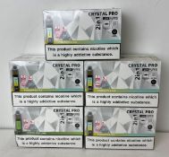 25 x items - Five cartons of Crystal Pro 15K 2-in-1 rechargeable vaping products,