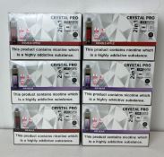 30 x items - Six cartons of Crystal Pro 15K 2-in-1 rechargeable vaping products,