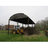 3 bay steel frame Dutch Barn under a Galvanised Roof. Overall 45' x 20' and 15' to eaves.