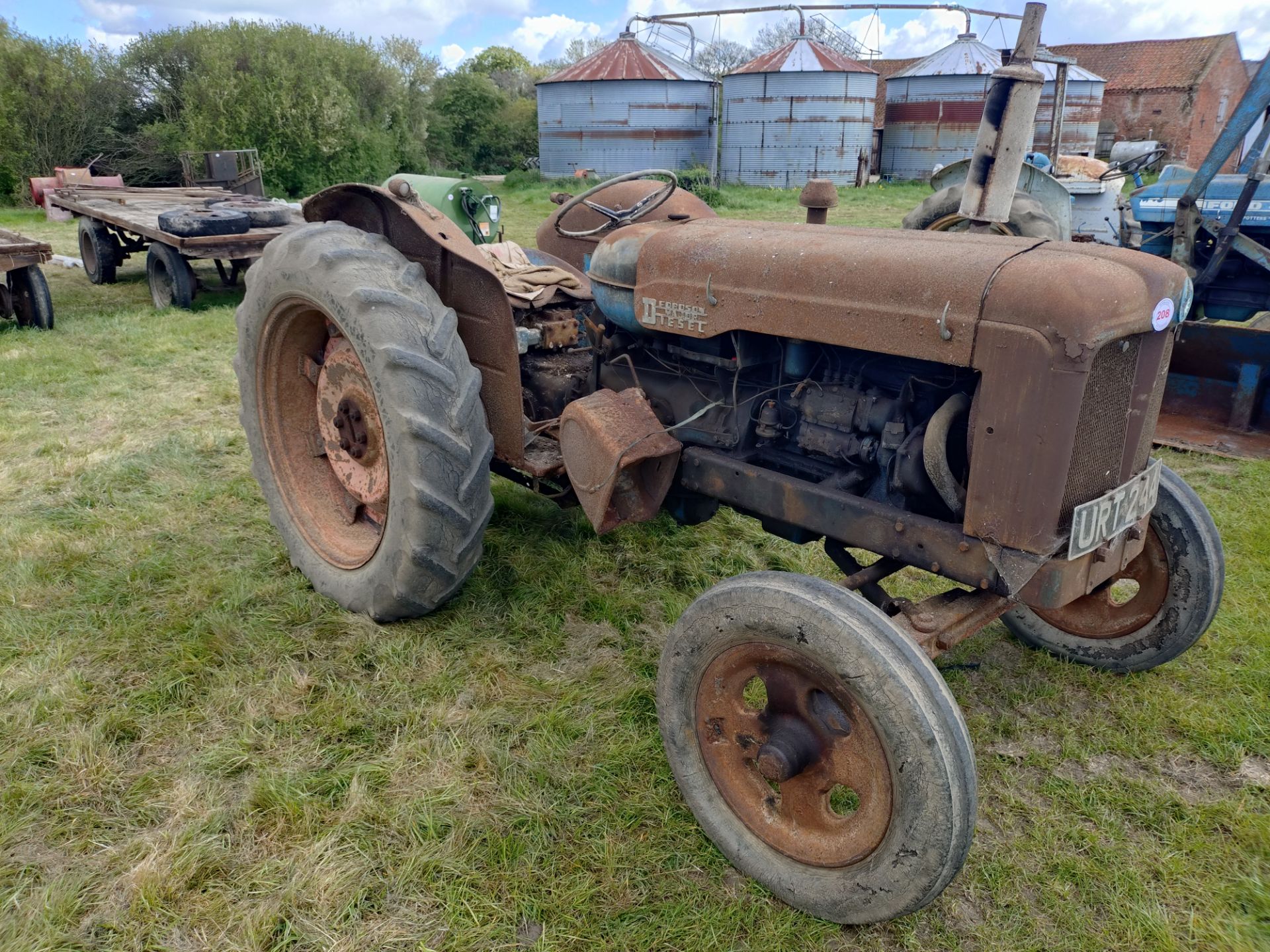 Fordson Major, diesel, 6,282 hours, advised working order, with Pulley drive. - Image 8 of 12