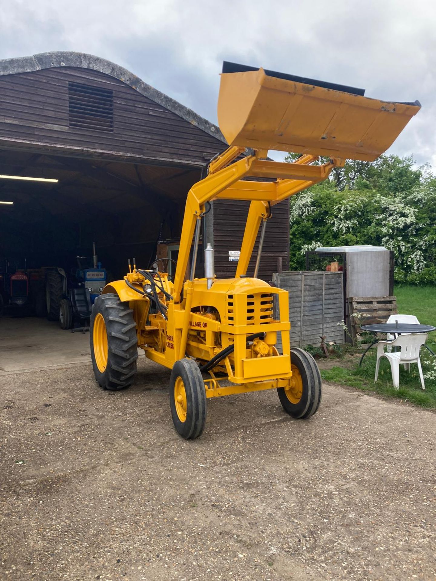 1956 Massey Harris I-244 6 cylinder petrol tractor, Serial No. 3303, Fitted with front end loader.