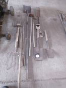 Qty assorted forks, hoes,