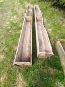 2 x Wooden Troughs