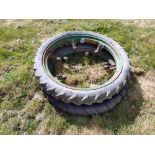 Pair Narrow Wheels and tyres 6.