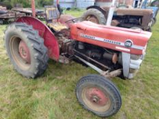 Massey Ferguson 135 with shell mud guard, multi power, Red Wheel centres.