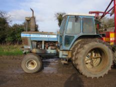 Ford 8100 2wd tractor with dual wheels, 5,782 hours, one door bent, Reg: HAH 653 V,