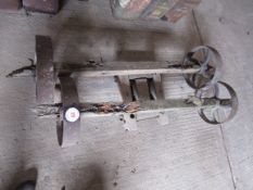 2 x Iron wheels and axles