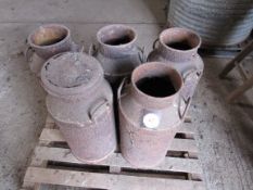 5 x Rusty milk churns