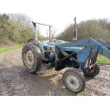 Ford 4000 2wd tractor, 5,097 hours c/w front end loader with bale spike and grain bucket.