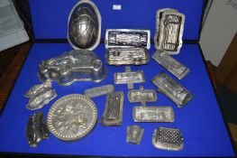 Tin Chocolate Moulds Including Pairs and Singles