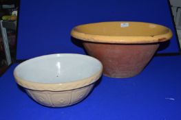 Victorian Glazed Terracotta Pancheon plus Mason Cash Mixing Bowl