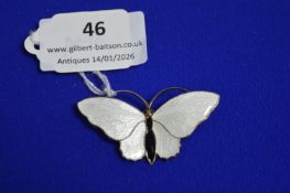 Norwegian Sterling Silver Enamelled Butterfly Brooch ~8.5g