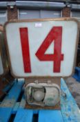 Vintage Fish Auction Electronic Number Sign - No. 14 (AF)