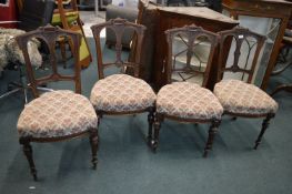 Set of Four Victorian Carved Mahogany Dining Chairs