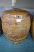 Victorian Salt Glazed Pottery Spirits Barrel