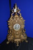 Large Gilded Decorative Clock with Quartz Movement