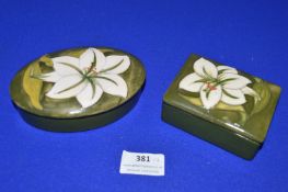 2x Moorcroft Lidded Boxes