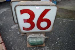 Vintage Fish Auction Electronic Number Sign - No. 36