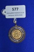 Queen Elizabeth II 1982 Gold Half Sovereign in Detachable 9ct Gold Mount (mount ~3.75g)