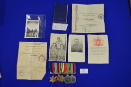 Group of Five WWII Medals for Corporal Brookes T/99413 26th Armoured Division RASC with Photos and