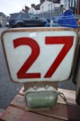 Vintage Fish Auction Electronic Number Sign - No. 27