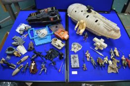 1980’s Star Wars Rebel Transporter Assorted Figures Including Yoda, Darth Vader, Womper, etc.