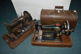 Singer Portable Manual Sewing Machine with Original Case, plus Soeze Sewing Machine