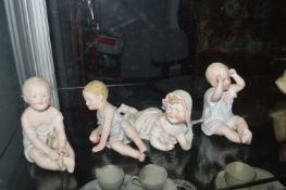 4x Continental Bisque Piano Babies